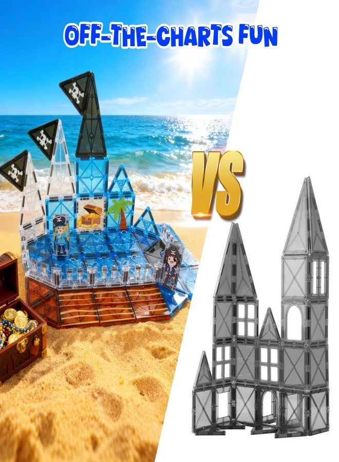 Bmag Magnetic Tiles for Kids,32 PCS Pirate Set with 3D Magnet Building Blocks, STEM Educational Toys for Preschool Learning, Gift for Boys & Girls Age 3 4 5+ - Image 3